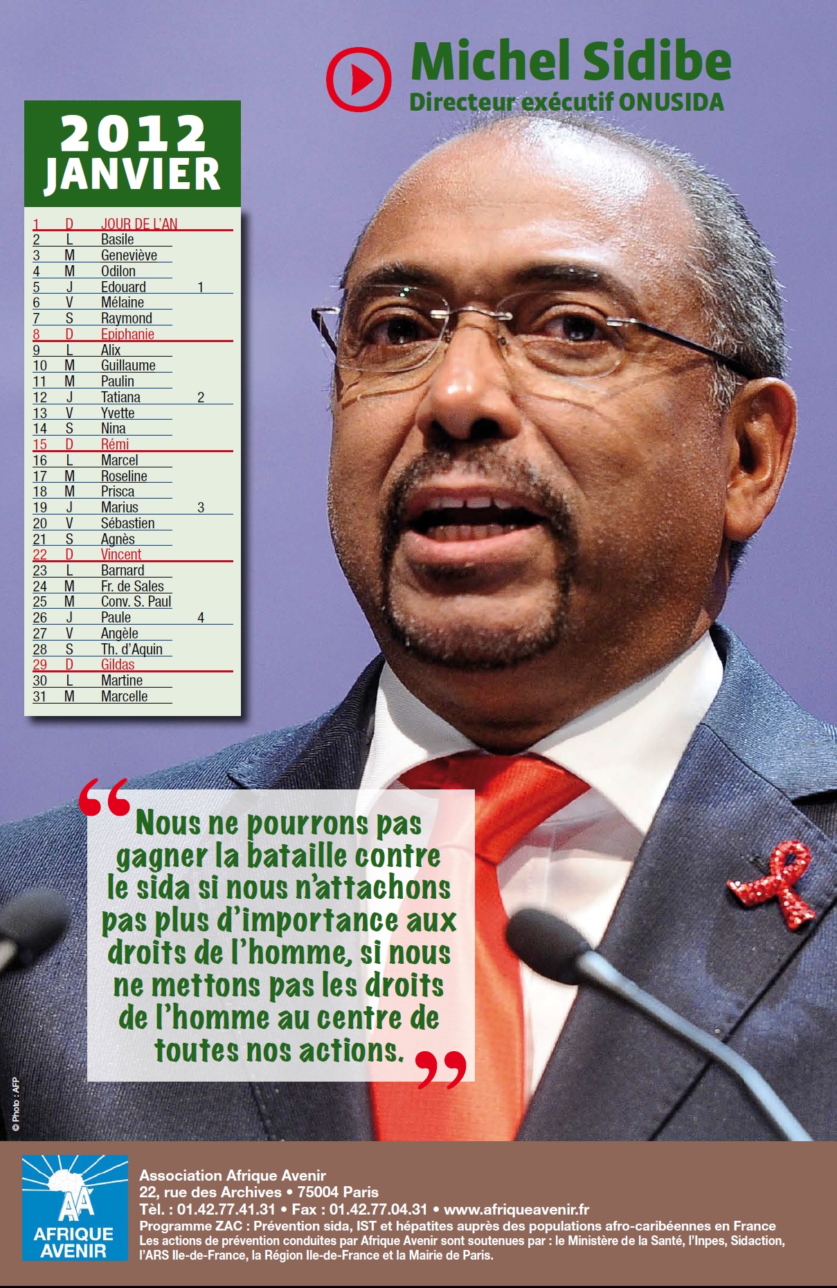Calendrier 2012: Contre la stigmatisation et la discrimination de l&rsquo;homosexualité