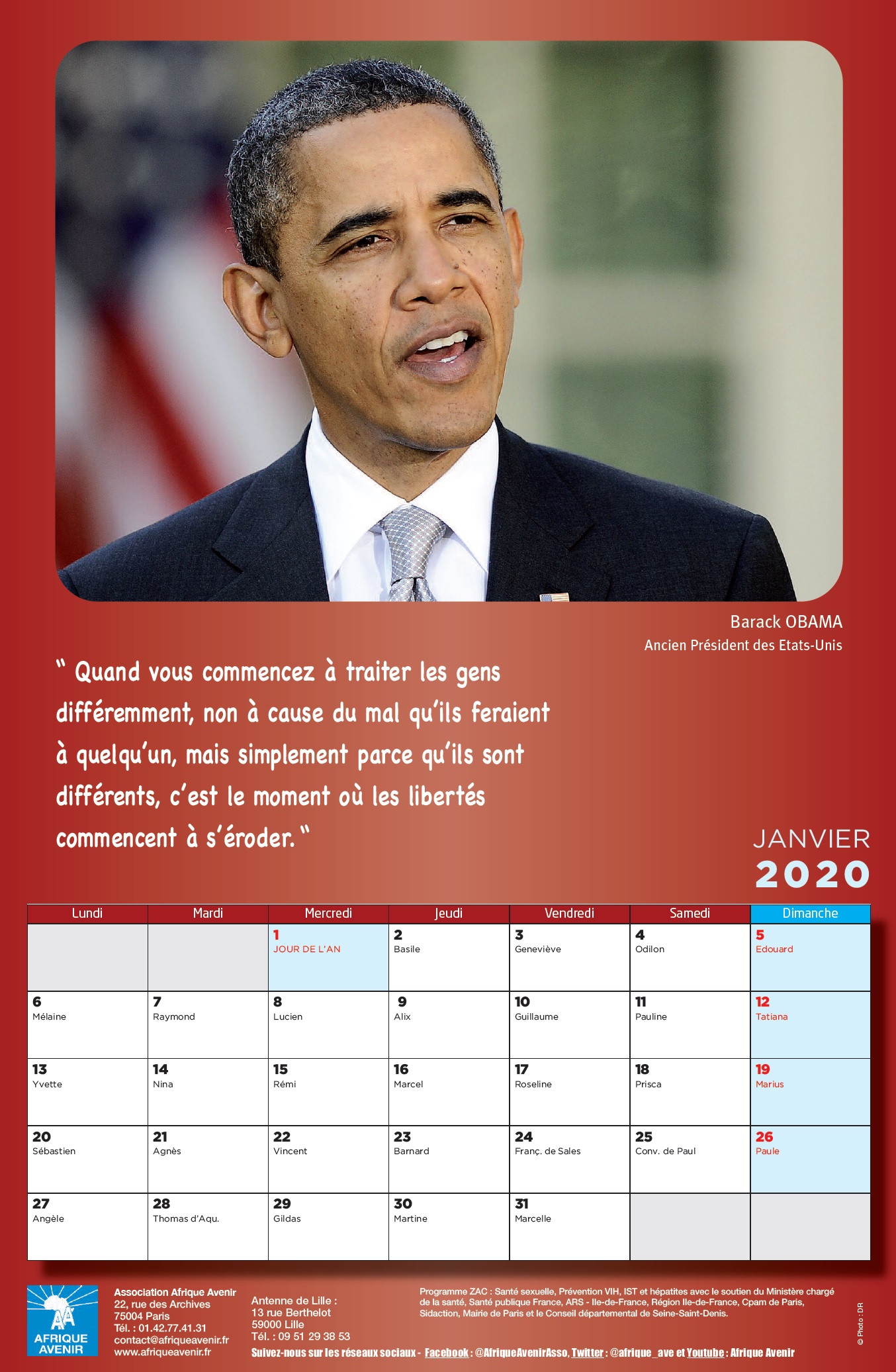 Calendrier 2020